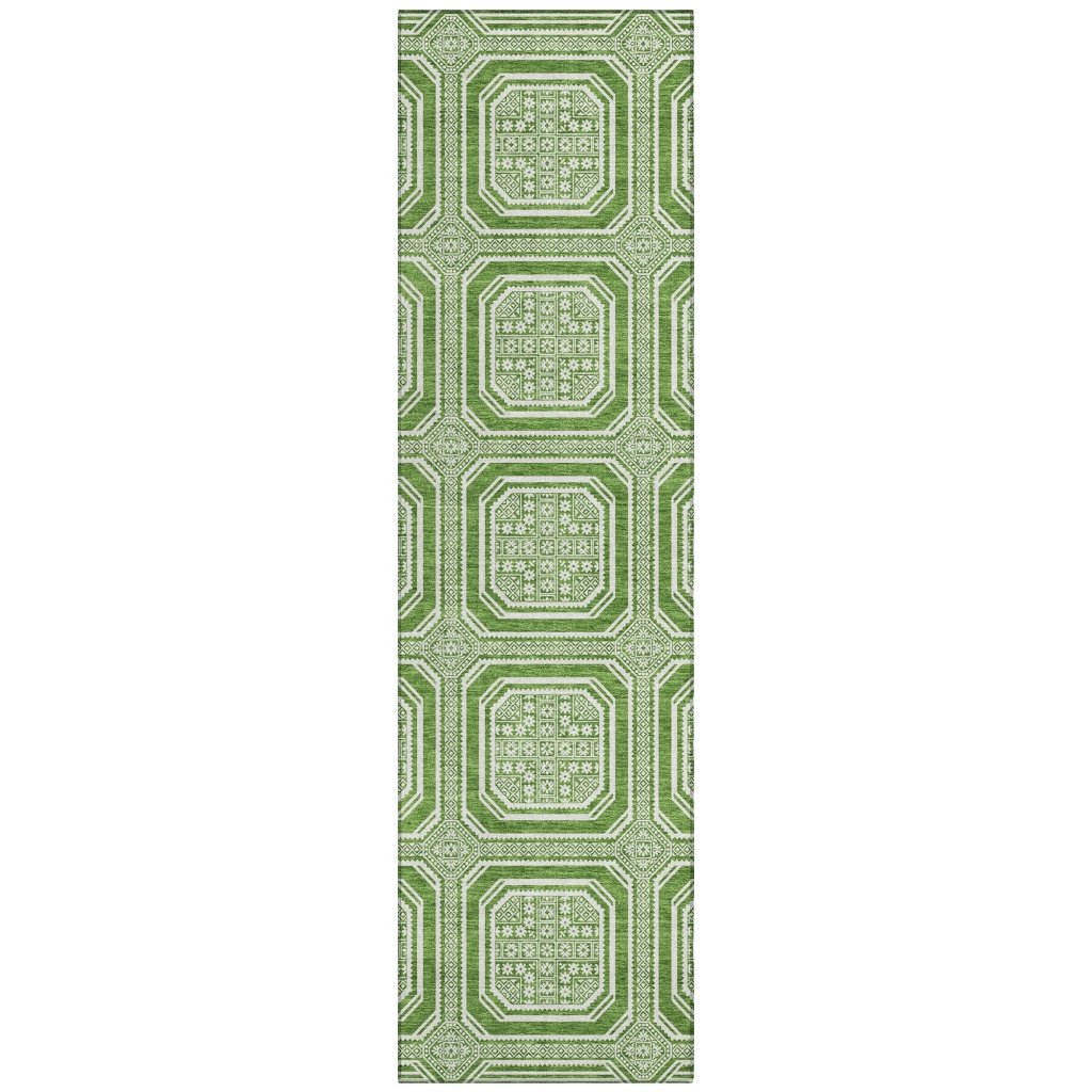 LOOMLAN Rugs Flutira Green Washable Indoor-Outdoor Rug