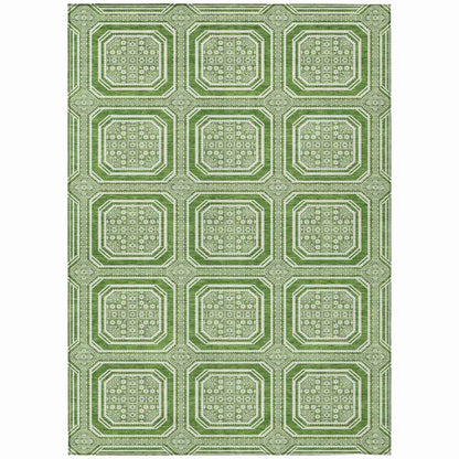 LOOMLAN Rugs Flutira Green Washable Indoor-Outdoor Rug