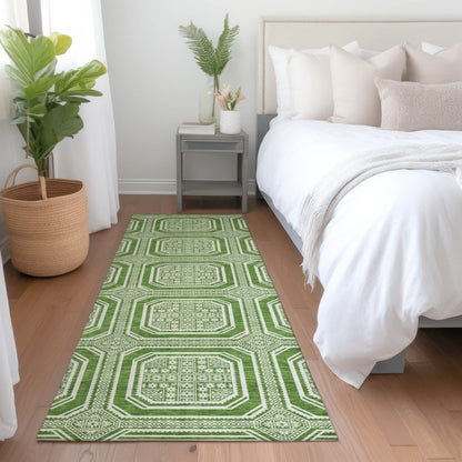 LOOMLAN Rugs Flutira Green Washable Indoor-Outdoor Rug