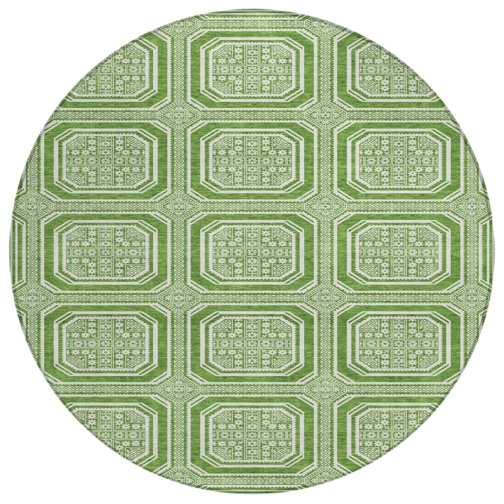 LOOMLAN Rugs Flutira Green Washable Indoor-Outdoor Rug