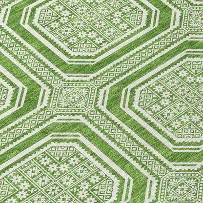 LOOMLAN Rugs Flutira Green Washable Indoor-Outdoor Rug