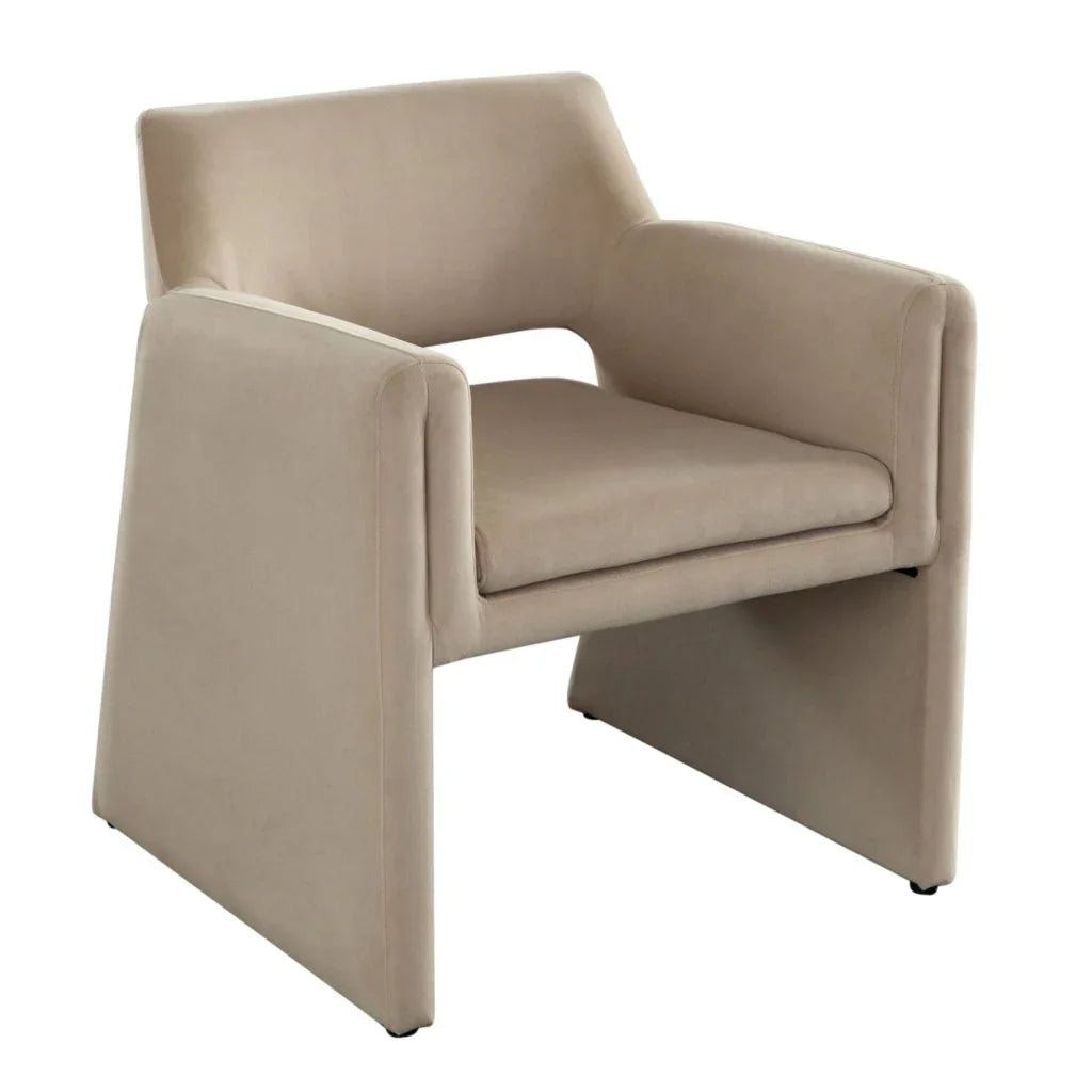 Flynn Light Camel Performance Velvet Dining Chair - LOOMLAN - Diamond Sofa - Dining Chairs