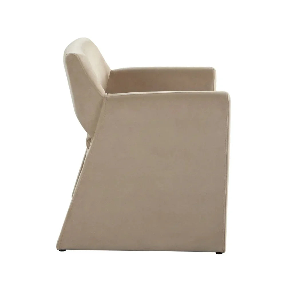 Flynn Light Camel Performance Velvet Dining Chair - LOOMLAN - Diamond Sofa - Dining Chairs