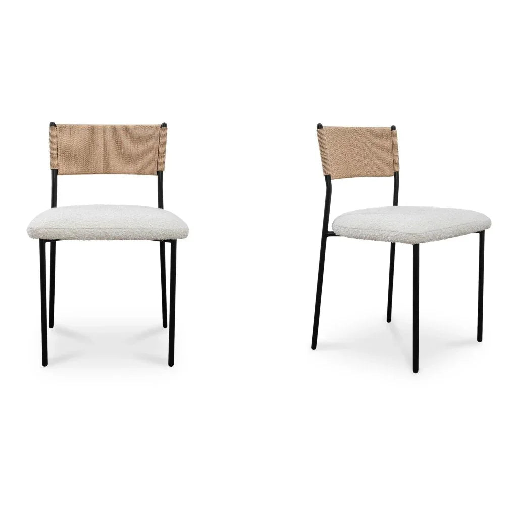 Foley Modern White Dining Chair (Set Of 2) - LOOMLAN - Moe's Home - Dining Chairs