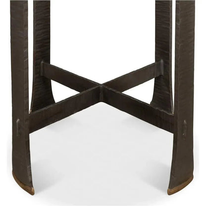 Sarreid Forged Slats Side Table Grey Moleskin Finish