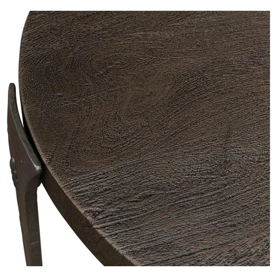 Sarreid Forged Slats Side Table Grey Moleskin Finish