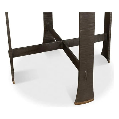 Sarreid Forged Slats Side Table Grey Moleskin Finish