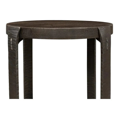 Sarreid Forged Slats Side Table Grey Moleskin Finish