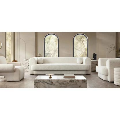 Diamond Sofa Form Boucle Sofa With 2 Accent Pillow Balls