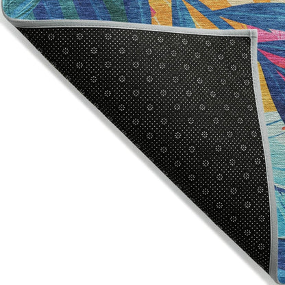 LOOMLAN Rugs Frayura Blue Washable Indoor-Outdoor Rug