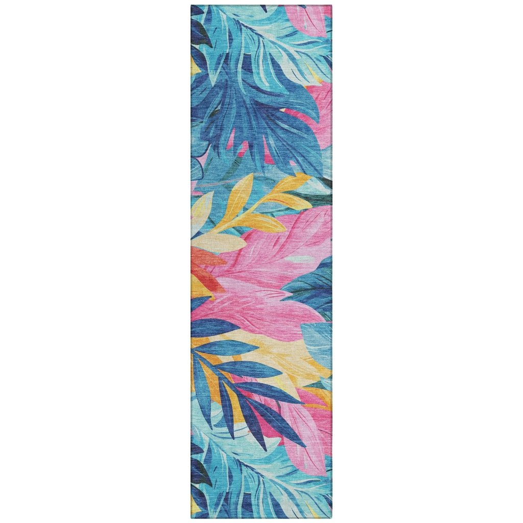LOOMLAN Rugs Frayura Blue Washable Indoor-Outdoor Rug