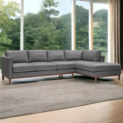 Freehand Leather Sectional With Chaise