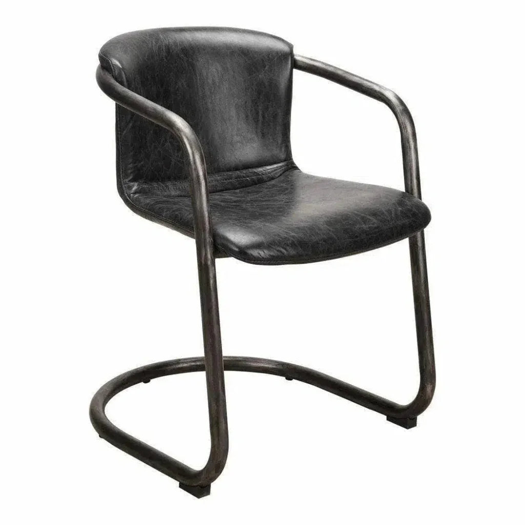 Moe's Home Freeman Grazed Leather Dining Chair 2PC