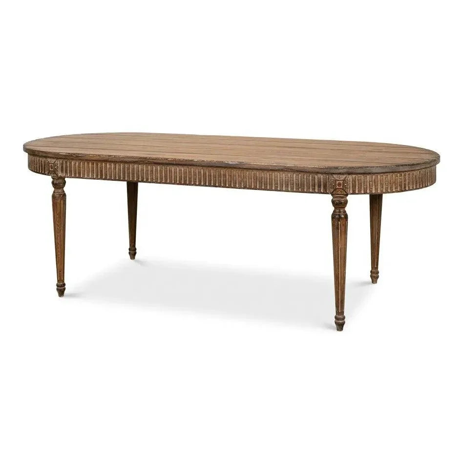 French Antique Reproduction Dining Table - LOOMLAN - Sarreid - Dining Tables