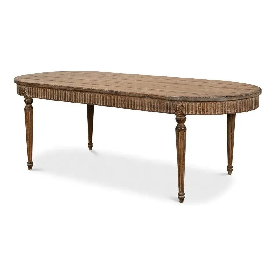 French Antique Reproduction Dining Table - LOOMLAN - Sarreid - Dining Tables