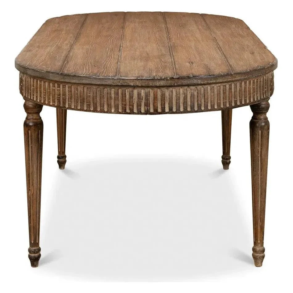 French Antique Reproduction Dining Table - LOOMLAN - Sarreid - Dining Tables