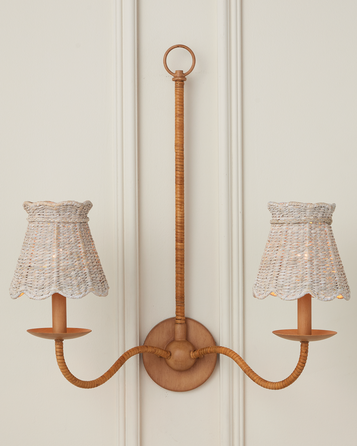 Annabelle Whitewashed Seagrass Tapered Chandelier Shade