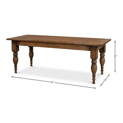 Sarreid Gabby Dining Table Brown Seats 6