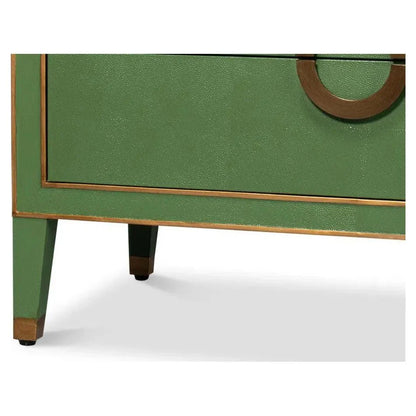 Gabriella Embossed Shagreen Blue Green Chest Of Drawers - LOOMLAN - Sarreid - Chests
