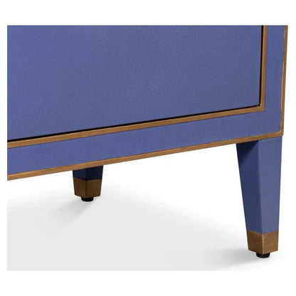 Sarreid Gabriella Embossed Shagreen Blue Night Stand