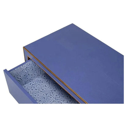 Sarreid Gabriella Embossed Shagreen Blue Night Stand