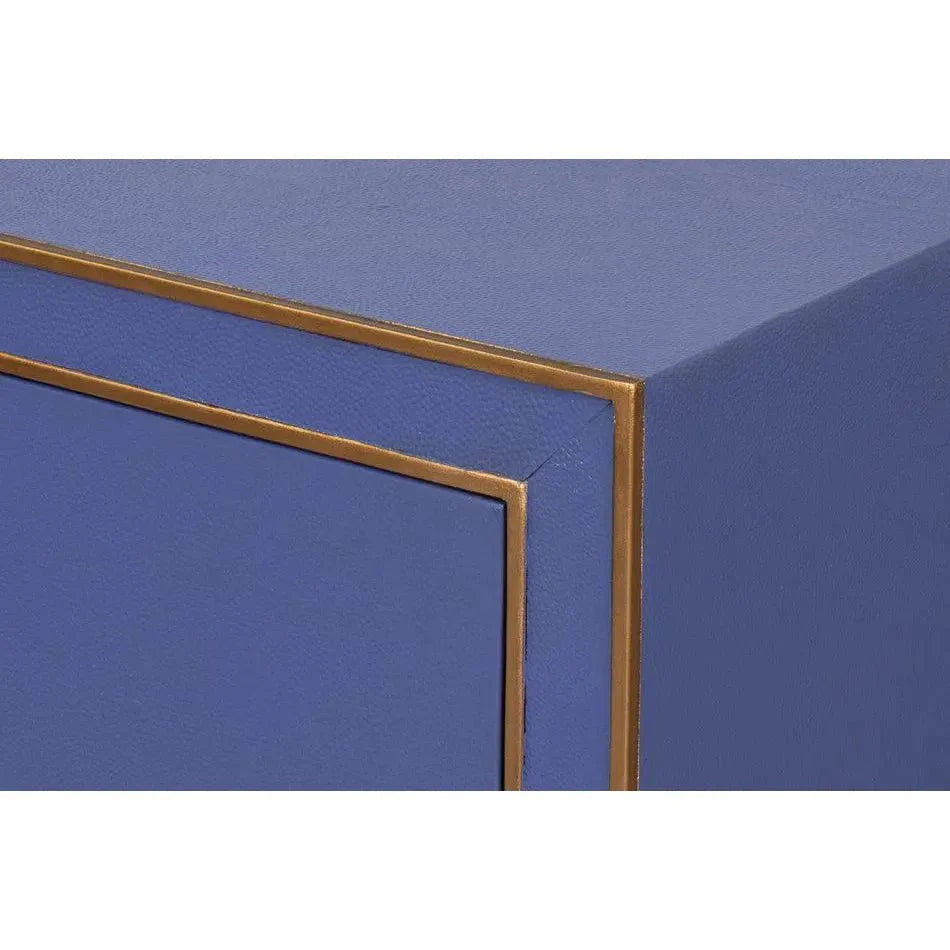 Sarreid Gabriella Embossed Shagreen Blue Night Stand