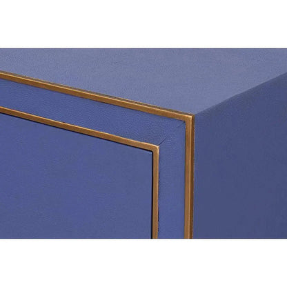 Sarreid Gabriella Embossed Shagreen Blue Night Stand