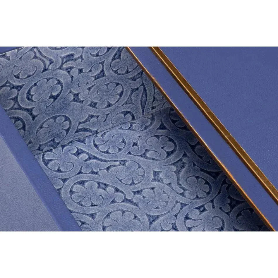 Sarreid Gabriella Embossed Shagreen Blue Night Stand