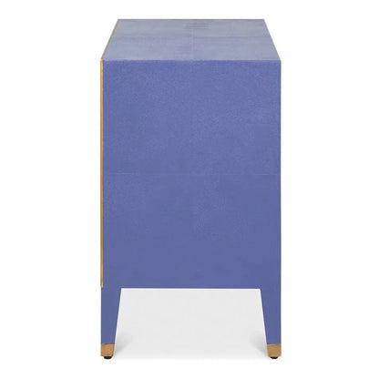 Sarreid Gabriella Embossed Shagreen Blue Night Stand