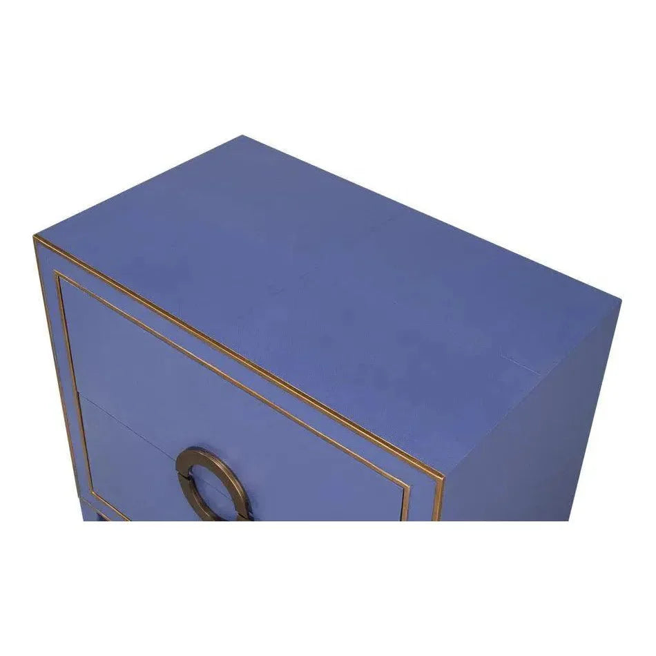 Sarreid Gabriella Embossed Shagreen Blue Night Stand
