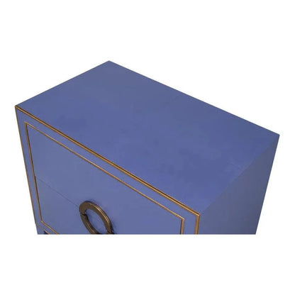Sarreid Gabriella Embossed Shagreen Blue Night Stand