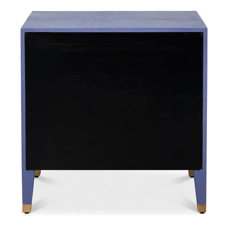 Sarreid Gabriella Embossed Shagreen Blue Night Stand