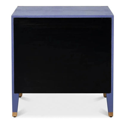 Sarreid Gabriella Embossed Shagreen Blue Night Stand