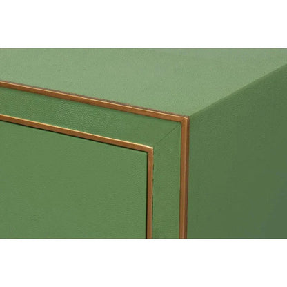 Sarreid Gabriella Embossed Shagreen Green Night Stand