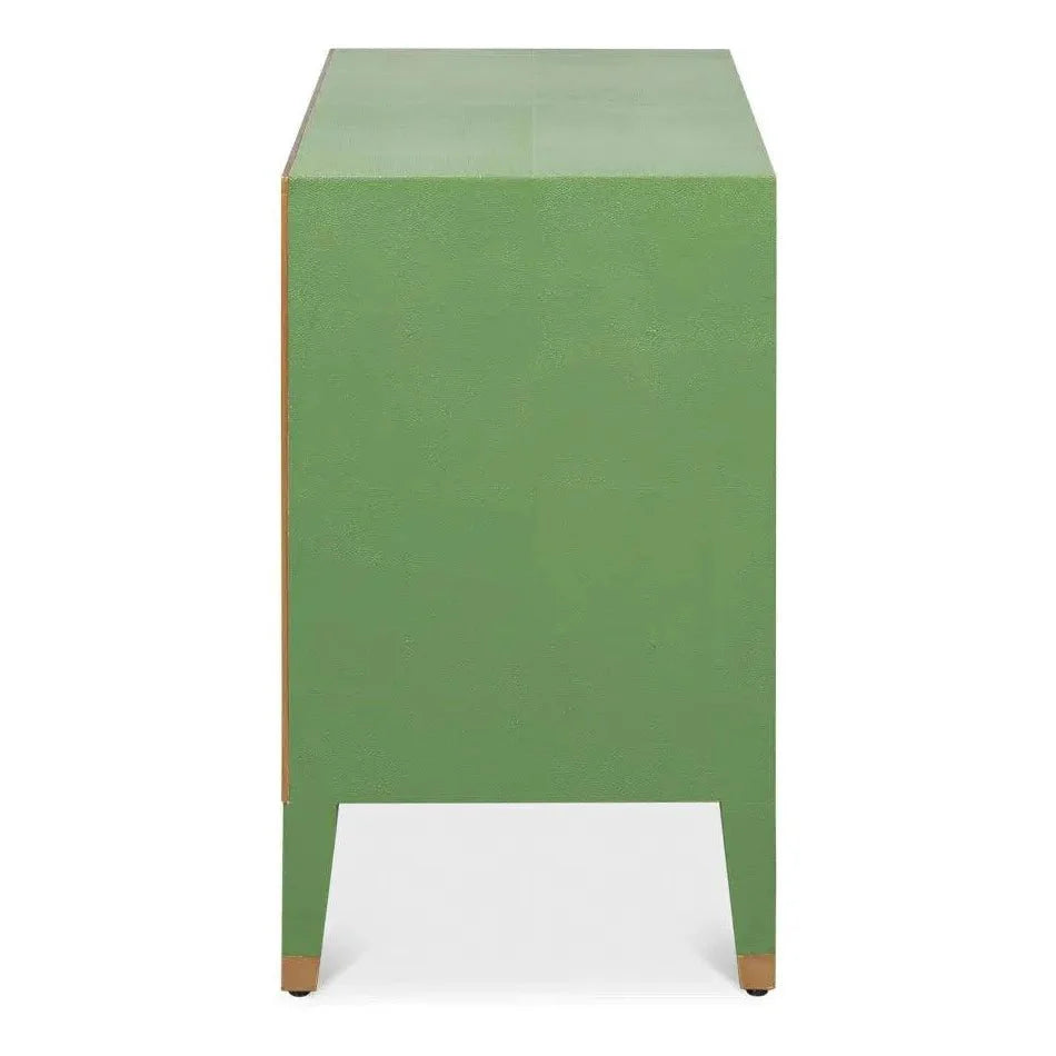 Sarreid Gabriella Embossed Shagreen Green Night Stand