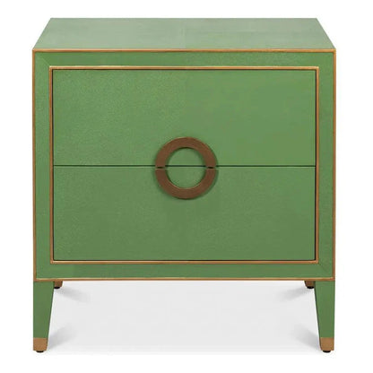 Sarreid Gabriella Embossed Shagreen Green Night Stand