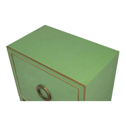 Sarreid Gabriella Embossed Shagreen Green Night Stand