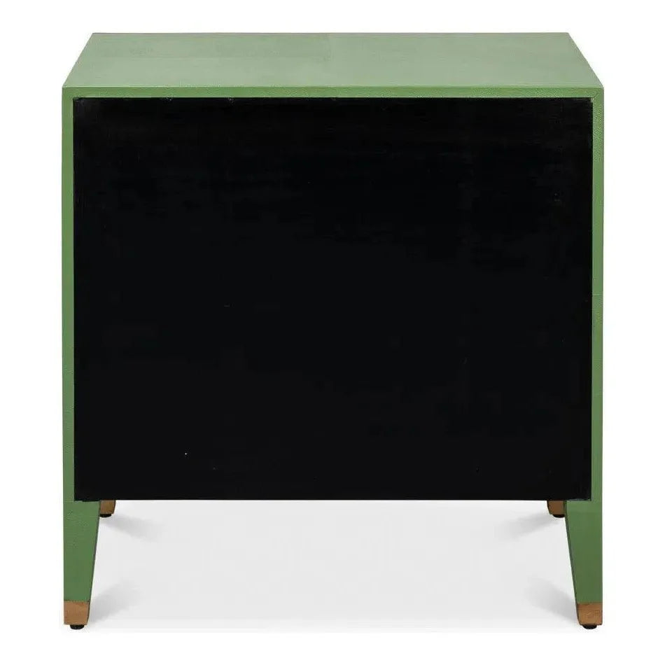 Sarreid Gabriella Embossed Shagreen Green Night Stand
