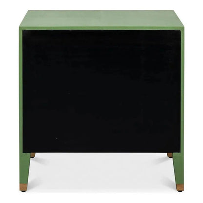 Sarreid Gabriella Embossed Shagreen Green Night Stand