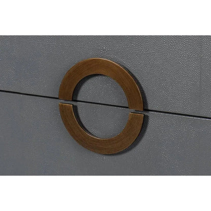 Gabriella Embossed Shagreen Grey Chest Of Drawers - LOOMLAN - Sarreid - Chests