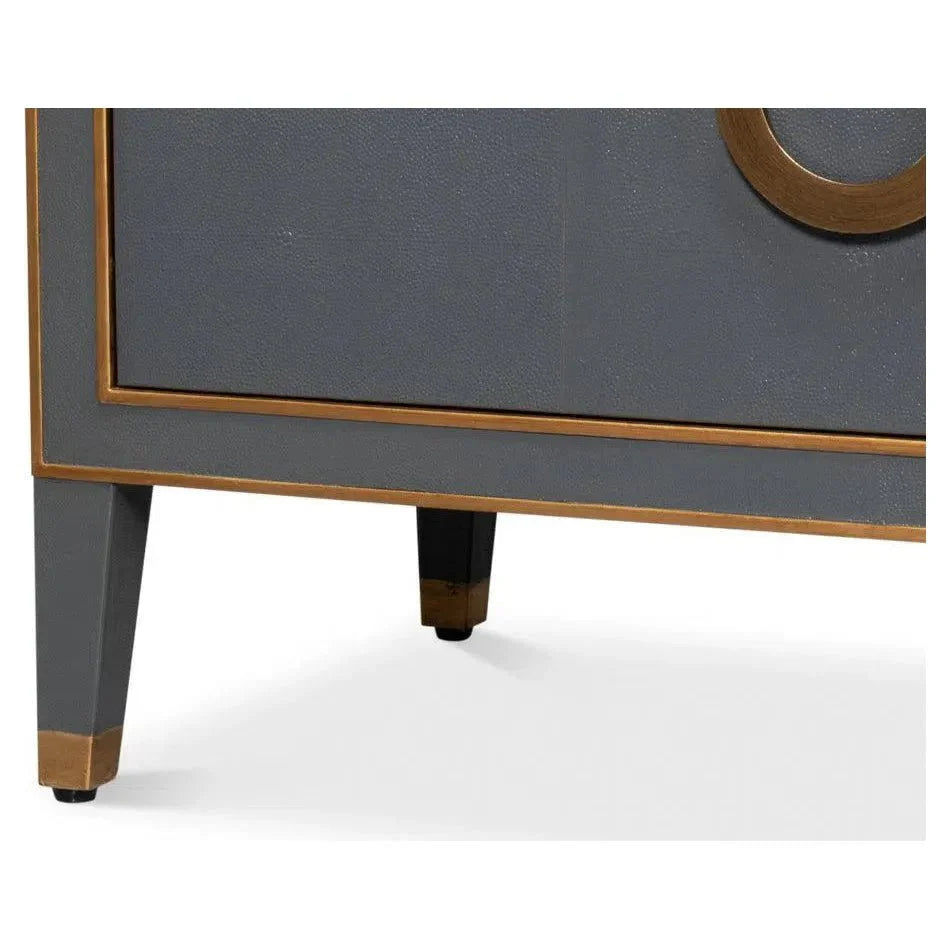 Gabriella Embossed Shagreen Grey Chest Of Drawers - LOOMLAN - Sarreid - Chests