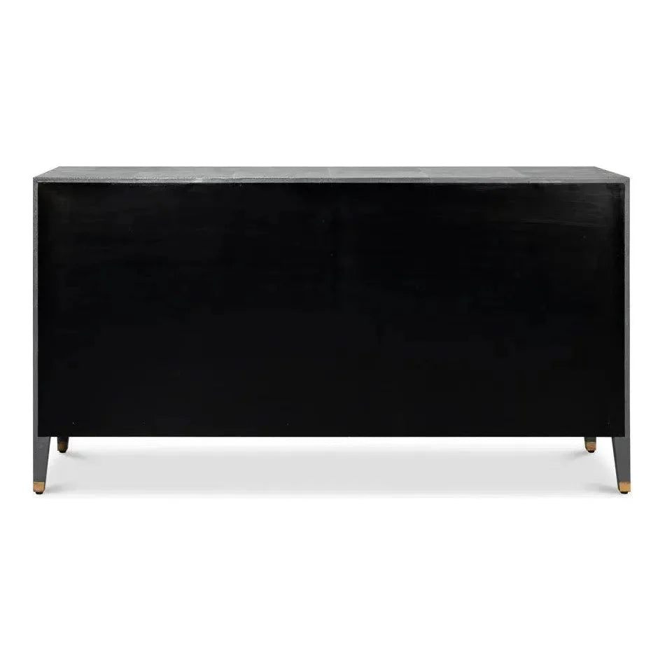 Gabriella Embossed Shagreen Grey Chest Of Drawers - LOOMLAN - Sarreid - Chests