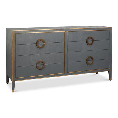 Gabriella Embossed Shagreen Grey Chest Of Drawers - LOOMLAN - Sarreid - Chests