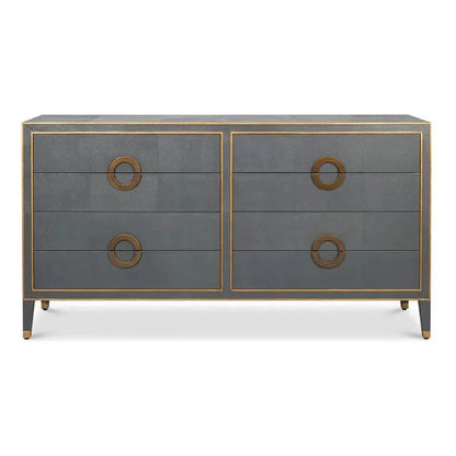 Gabriella Embossed Shagreen Grey Chest Of Drawers - LOOMLAN - Sarreid - Chests