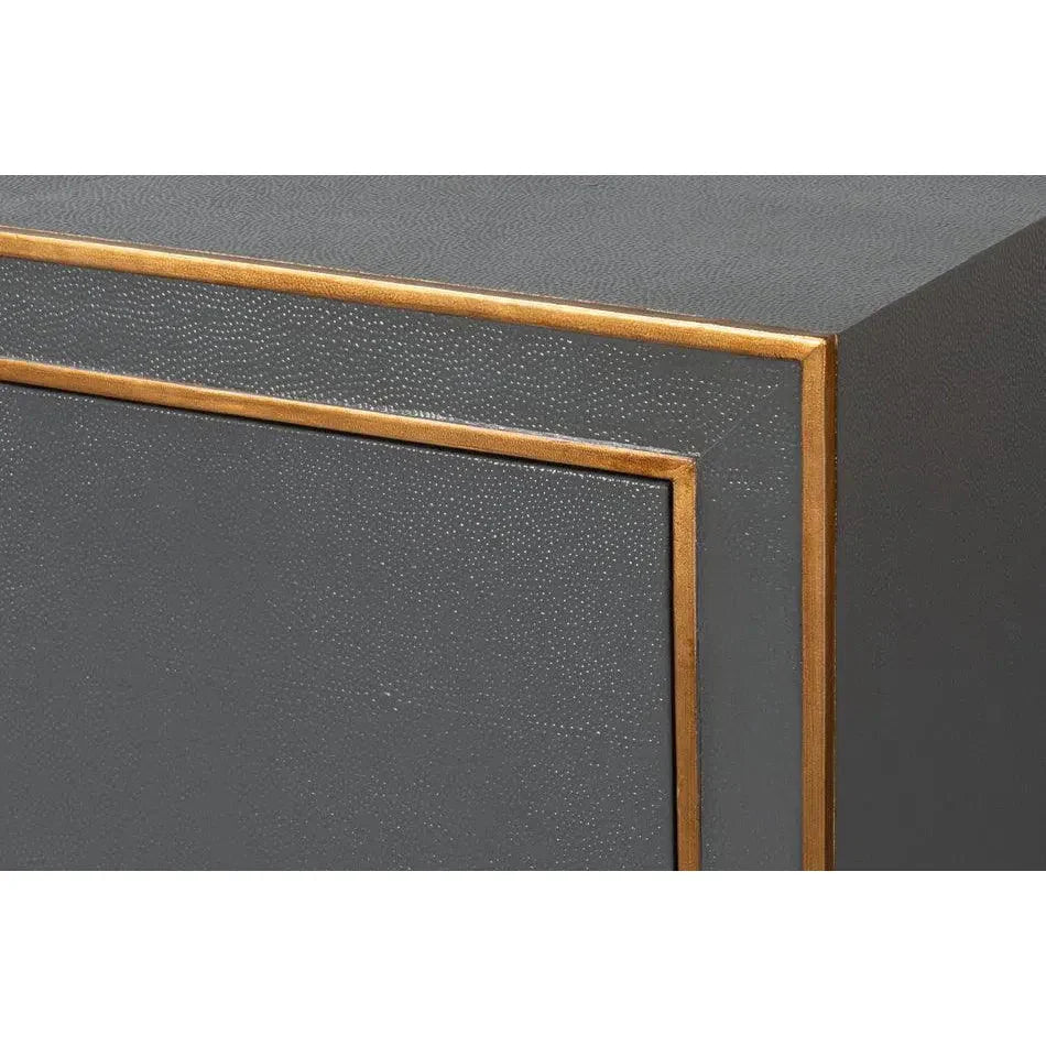 Gabriella Embossed Shagreen Grey Chest Of Drawers - LOOMLAN - Sarreid - Chests