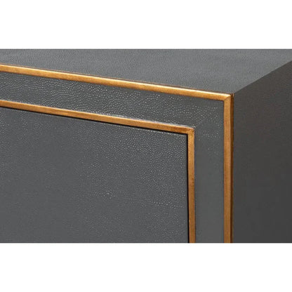 Gabriella Embossed Shagreen Grey Chest Of Drawers - LOOMLAN - Sarreid - Chests