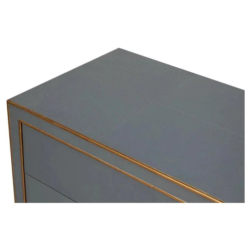 Gabriella Embossed Shagreen Grey Chest Of Drawers - LOOMLAN - Sarreid - Chests