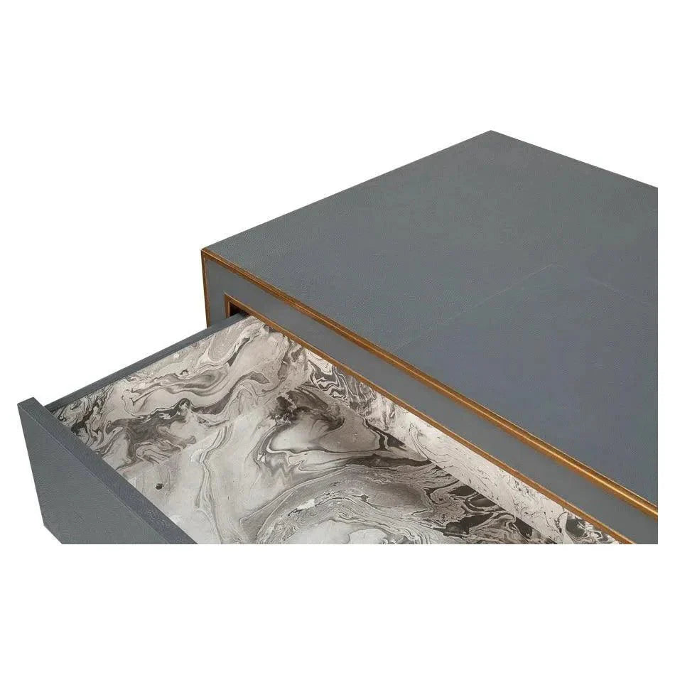 Gabriella Embossed Shagreen Grey Chest Of Drawers - LOOMLAN - Sarreid - Chests