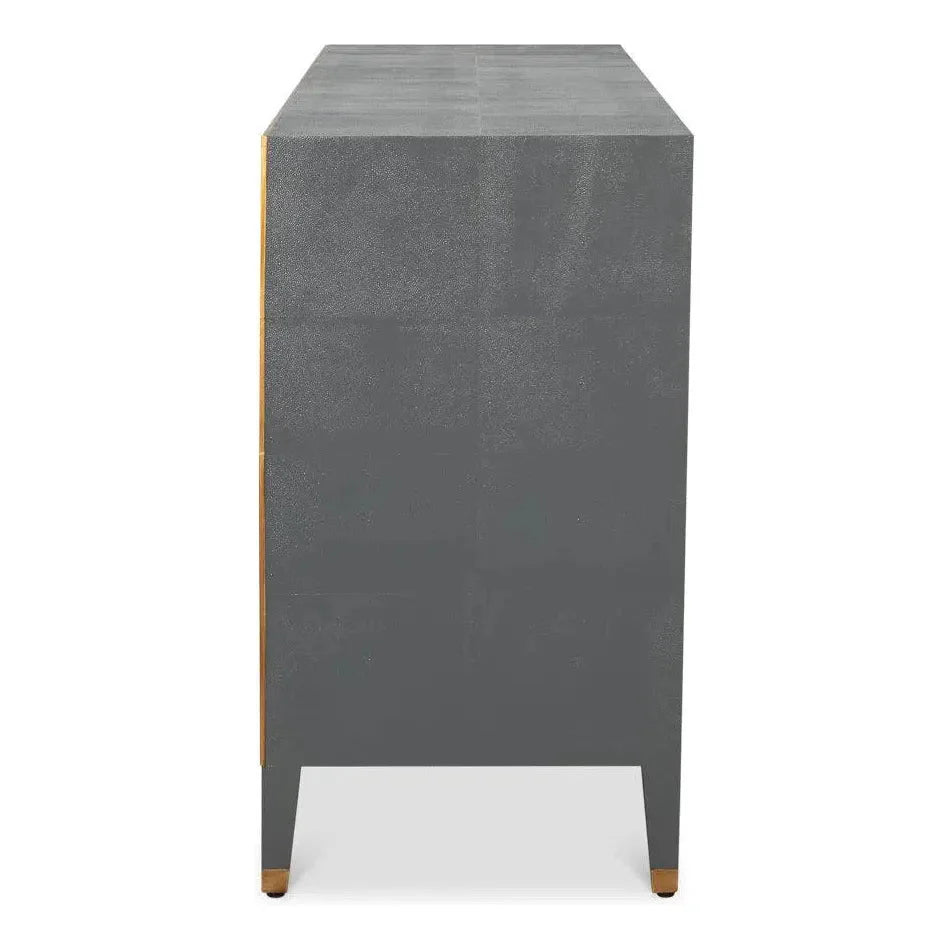 Gabriella Embossed Shagreen Grey Chest Of Drawers - LOOMLAN - Sarreid - Chests