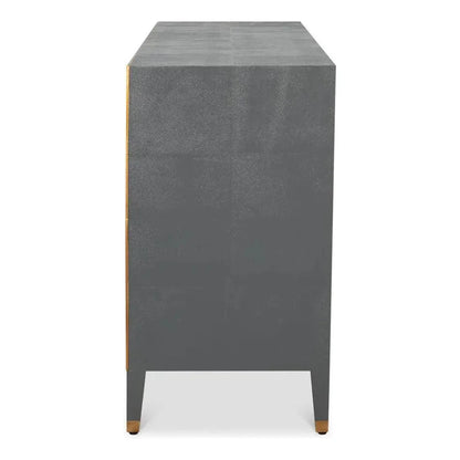 Gabriella Embossed Shagreen Grey Chest Of Drawers - LOOMLAN - Sarreid - Chests